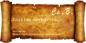 Csillag Borbála névjegykártya